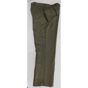 Tommy Hilfiger Mens Chino Dress Pants 38x32 Olive Green Khaki Flat Front